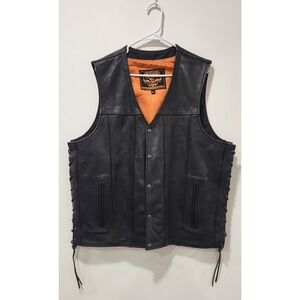 Milwaukee‎ Leather Platinum Vest Men's XXL Black Motorcycle Biker Vest